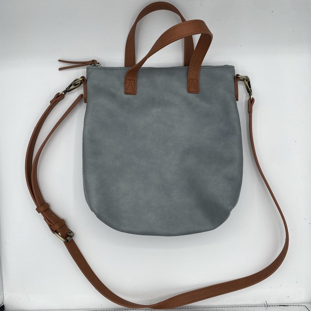 Antik Kraft Bree Crossbody Gray Blue Hand Bag Women's Double Handle Purse